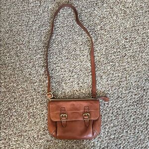 Fossil Tan Leather Crossbody Bag